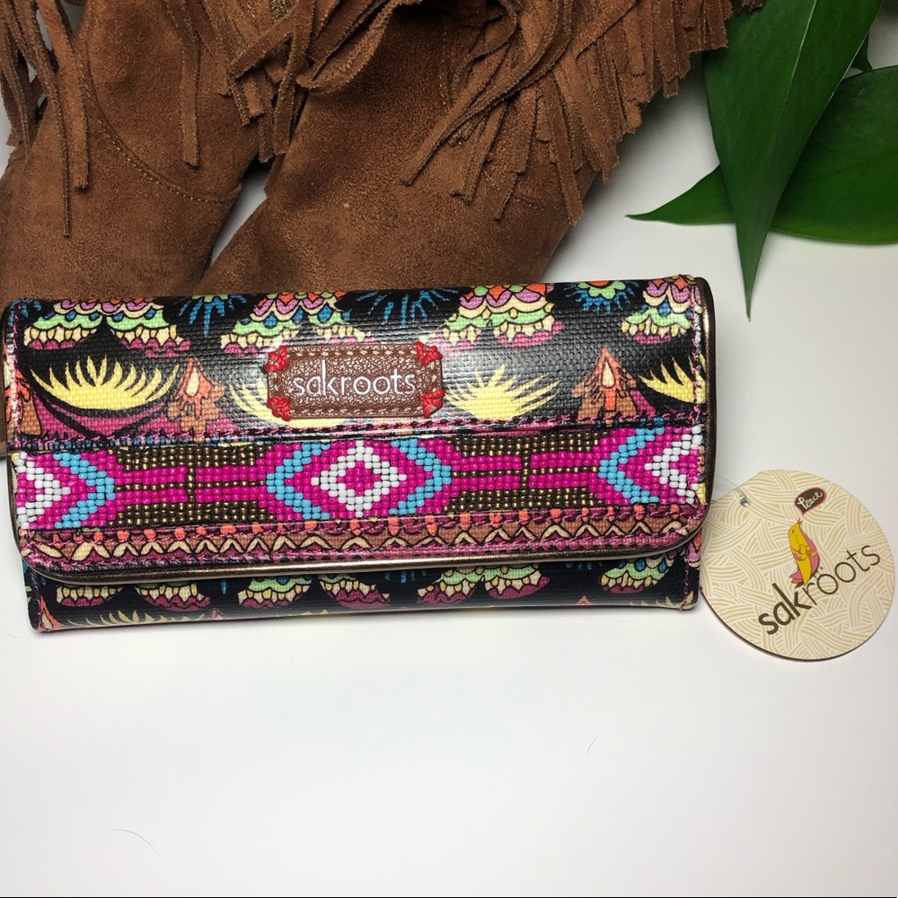 Sakroots | coated bead trifold wallet